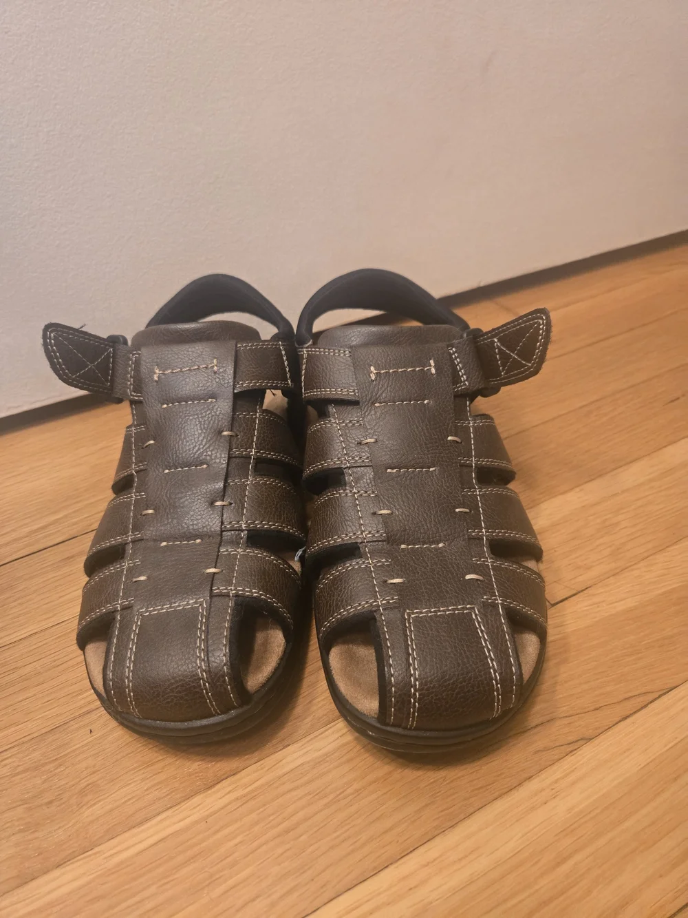 Dockers Men's Dark Brown Fisherman Sandals with Contrast Stitching